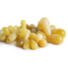 Yellow Opal Plain Drops 7 inch 38 beads - The Bead Traders