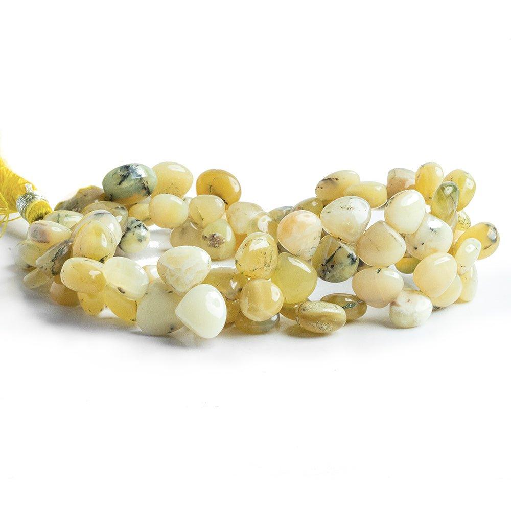 Yellow Opal Plain Heart Beads 15 inch 90 pieces - The Bead Traders