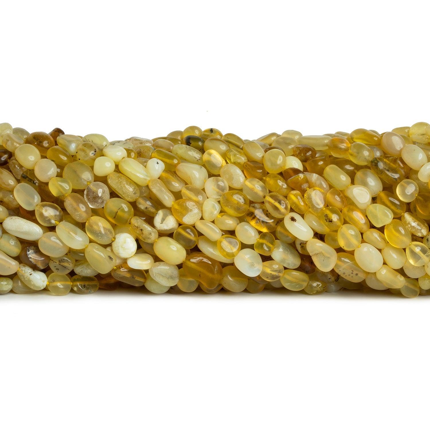Yellow Opal Plain Nuggets 12 inch 50 beads - The Bead Traders