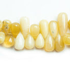 Yellow Opal Plain Teardrop Beads 16 inch 110 pieces - The Bead Traders