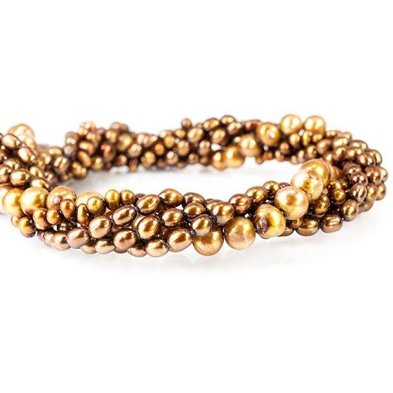 Yellowish Brown Mix Shape Freshwater Pearl Lot of 5 strands - The Bead Traders