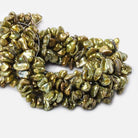 Yellowish Green Center Drill Keshi Freshwater Pearl 128 pieces - The Bead Traders