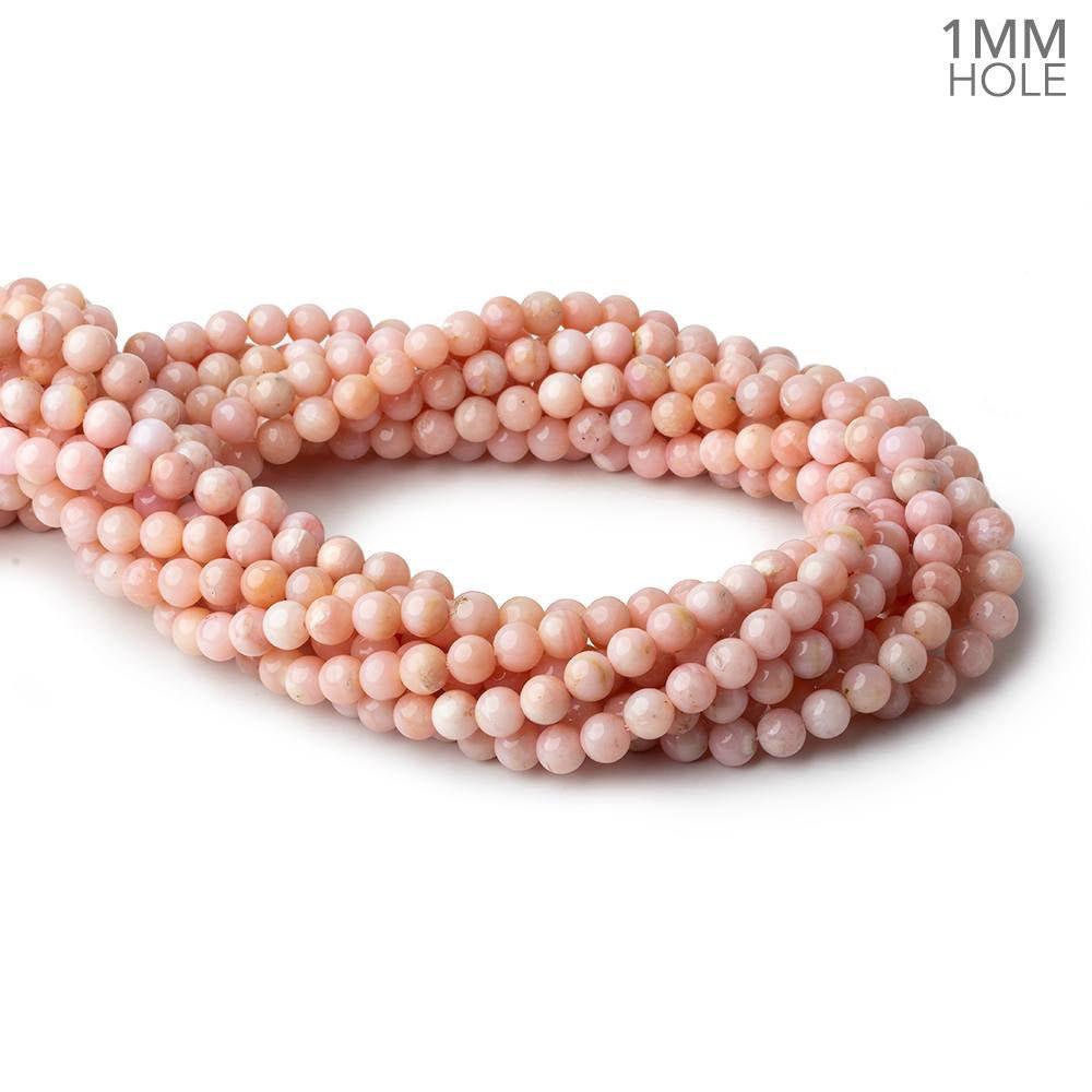 Yellowish Pink Peruvian Opal plain round beads 16 inch 67 pieces 6mm - The Bead Traders