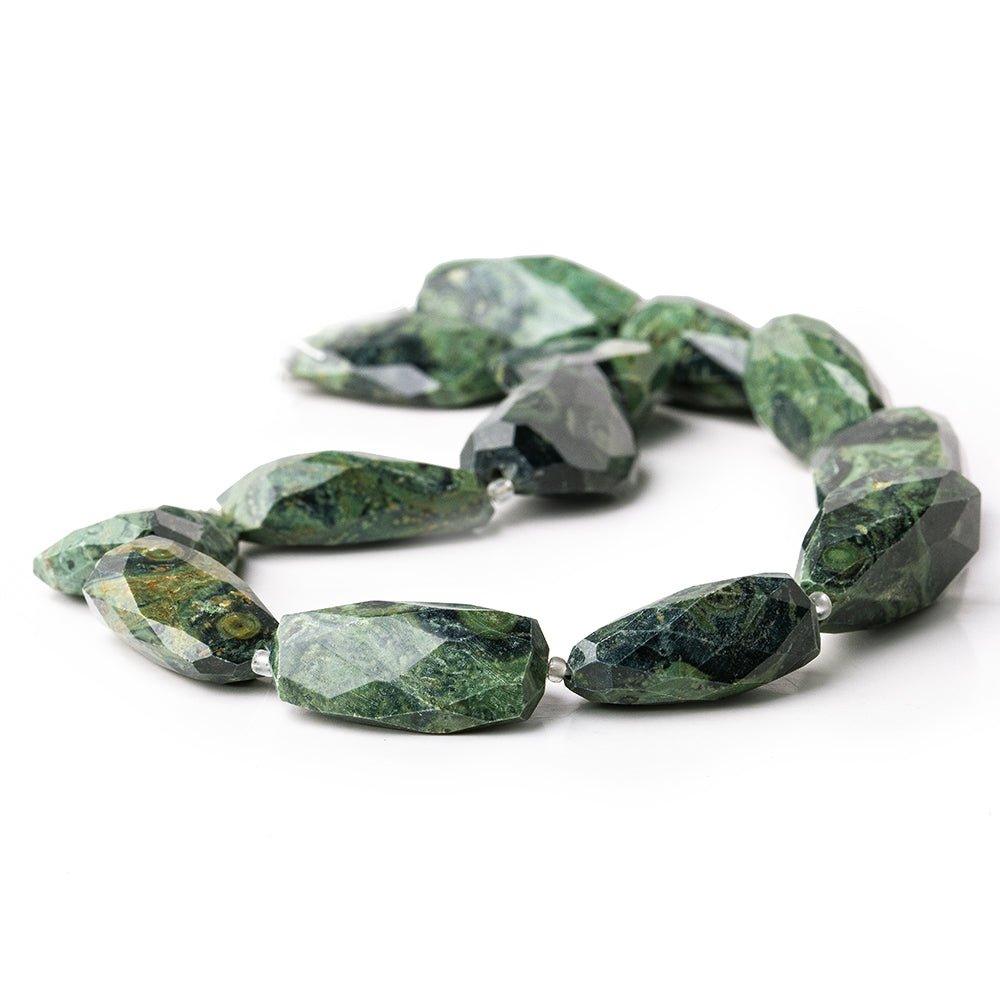 Zoisite Faceted Nugget Beads, 13.5 inch, 16x13x9-25x20x8mm, 13 pieces - The Bead Traders